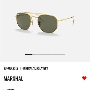 Ray Ban Marshal Sunglasses Gold Frame.